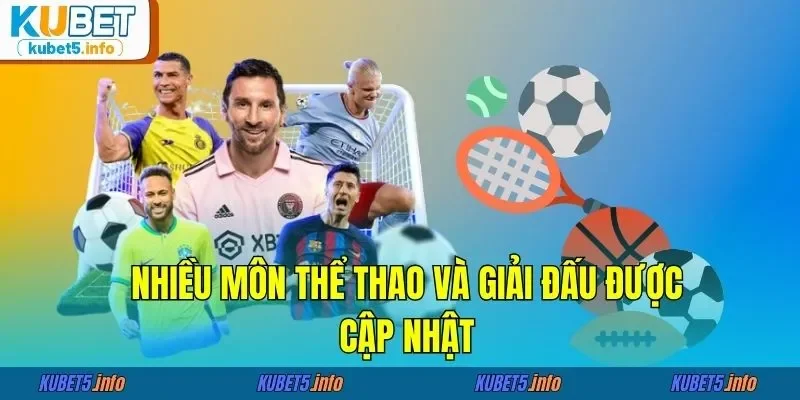 Nhiều môn thể thao và giải đấu được cập nhật